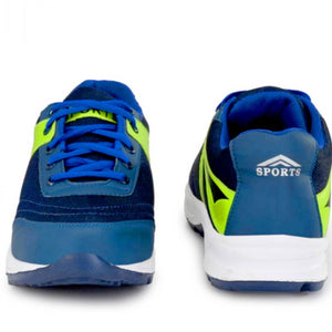 Stylish Canvas Green Self Design Sports Shoes For Men