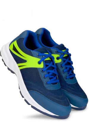 Stylish Canvas Green Self Design Sports Shoes For Men