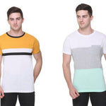 Stylish Cotton Blend Round Neck Tee for Men || Combo of 2 ||
