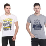 Stylish Cotton Blend Round Neck Tee for Men || Combo of 2 ||