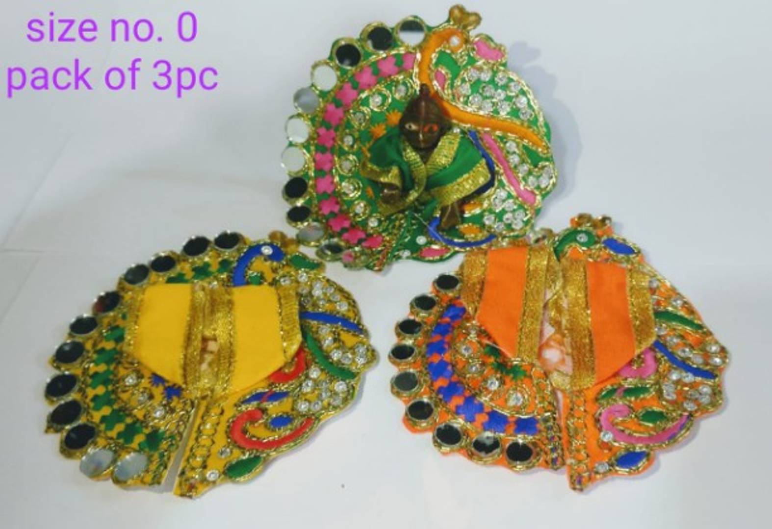 Krishan ,Laddugopalji Wastra, Dress Poshal Size 0 Pack of 3pc D7