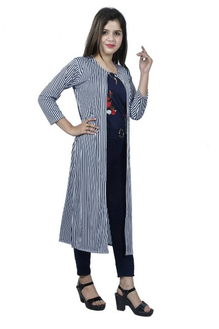 exclusively Imported Stretchable fabric 3 Pc set, Top Pant and Shrug.