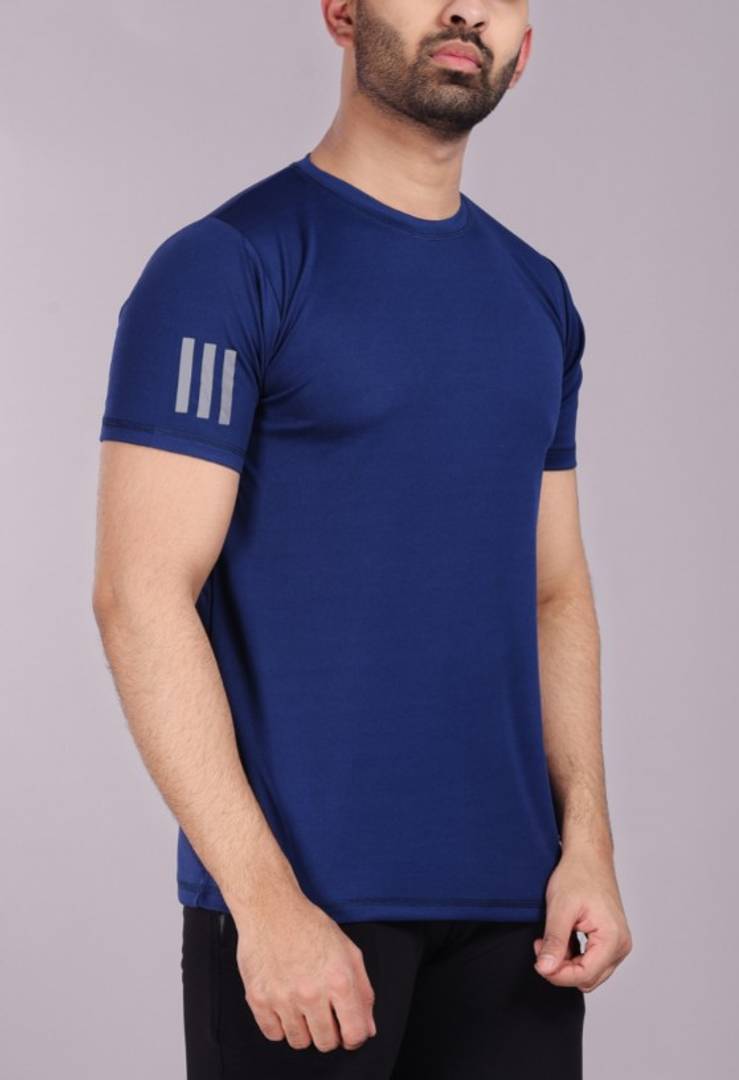 Trendy Polyester Sports Plain T- Shirt for Men