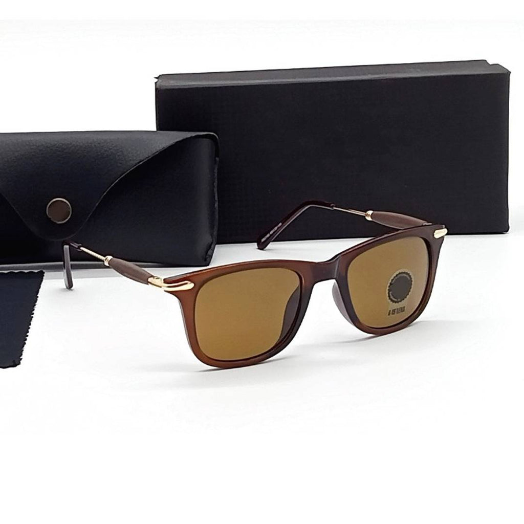 Gold Brown B2 Square Mirror Sunglasses 2148