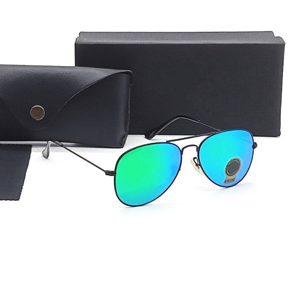 Black  Aqua Green Mercury  Aviator Mirror Sunglasses 3026