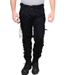 Stylish Black Solid Cotton Dori Style Cargo For Men