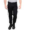 Stylish Black Solid Cotton Dori Style Cargo For Men