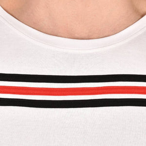 Cotton Striped Men Round Neck T-Shirt