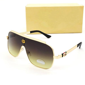Gold Brown Dc Square Mirror Sunglasses 0039