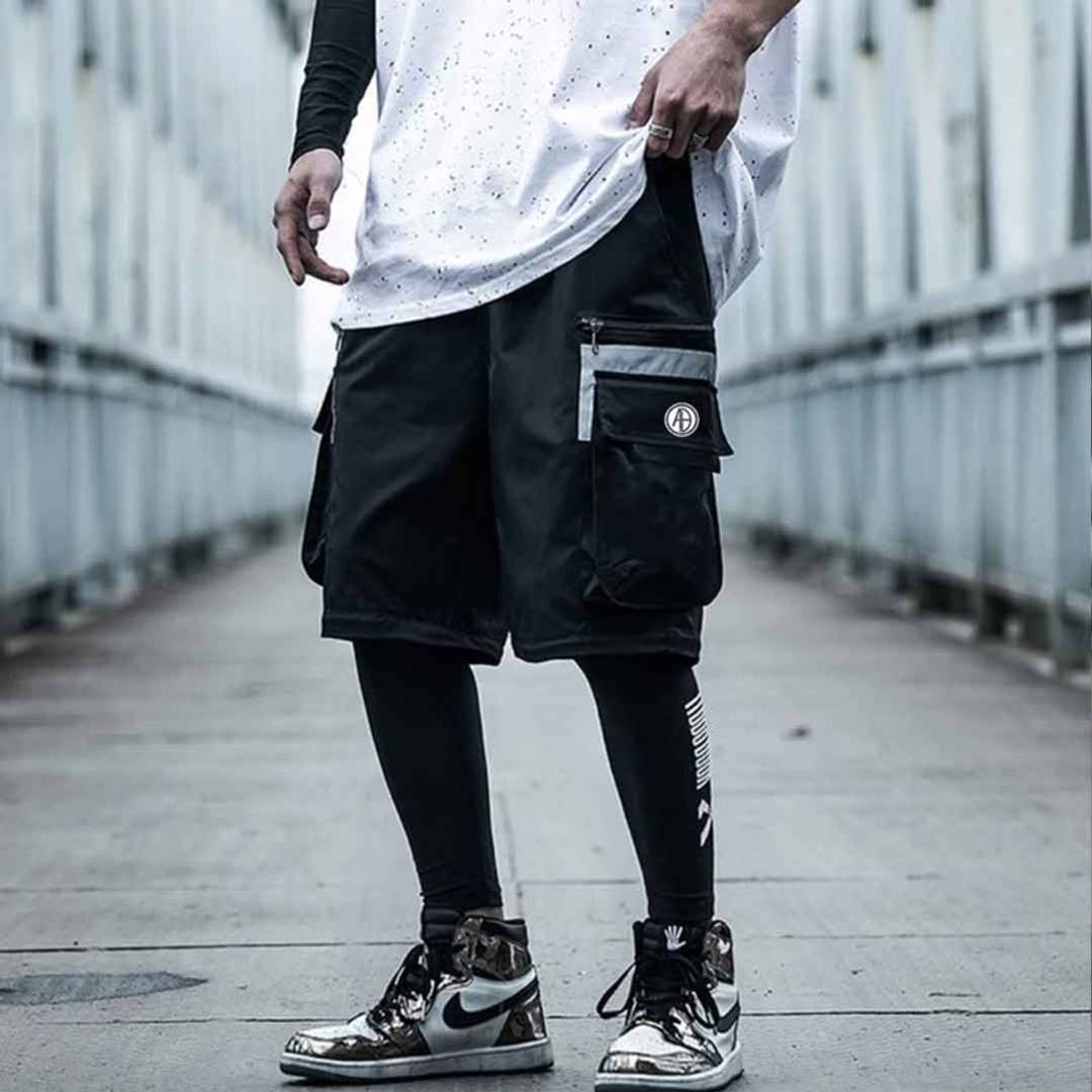 Black Shorts cum Track Pants Trousers Streetwear