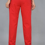 Women Cotton Blend Pleats On Bottom 2 Side Pocket Fully Belt Zip And Hook Closer Casual Regular Fit Trouser