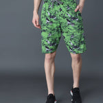Trendy Cotton Hoisery Green Printed Regular Fit Shorts For Men