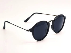 full black dc  polycarbonate round sunglasses