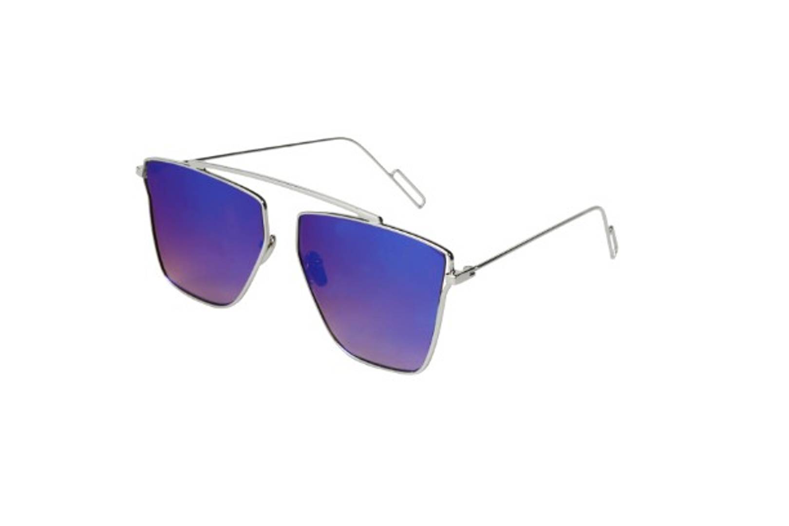 silver blue mercury polycarbote square  sunglasses