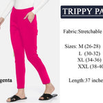 Women Cotton Spandex Solid Trouser