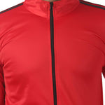 Stunning Red Polyester Self Pattern Sporty Jacket For Men