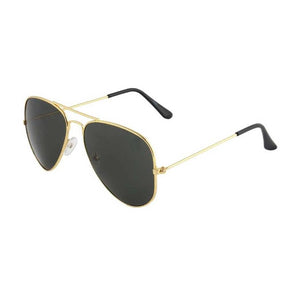 Alvia Gold and Black Aviator Sunglasses
