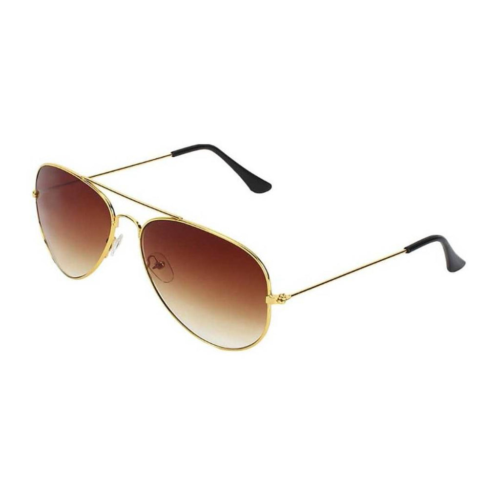 Alvia Gold and Brown Gradient Aviator Sunglasses