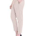 Women Cotton Flax Solid Pant