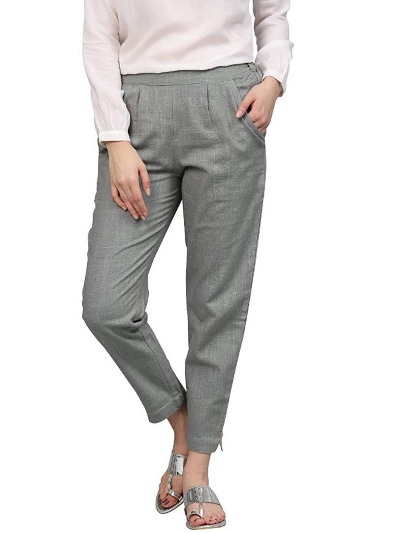 Trendy Cotton Blend Trouser for Women