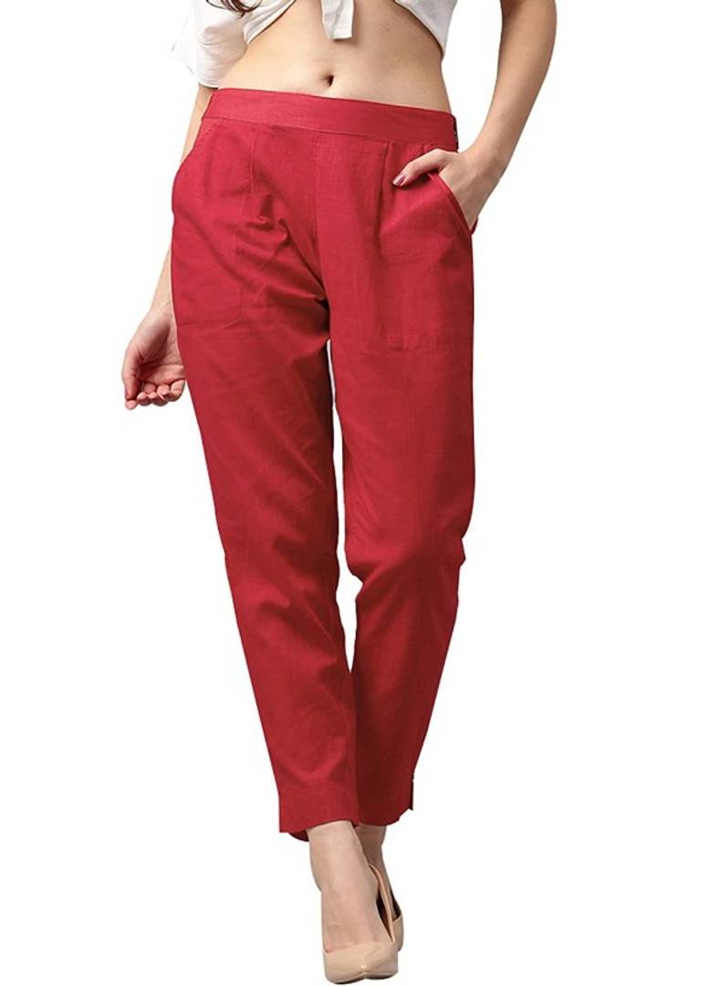 Trendy Cotton Blend Trouser for Women