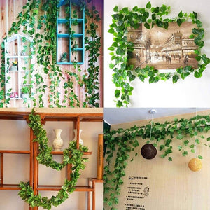 KIANO Artificial Vine Creeper Plants for Home Decor Main Door Wall Balcony Office Decoration Party Festival Craft, Contains 30 Leaves -Each String 7.2 ft ( Pack of 6 String)