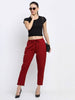 Women Stylish Cotton Maroon Trouser