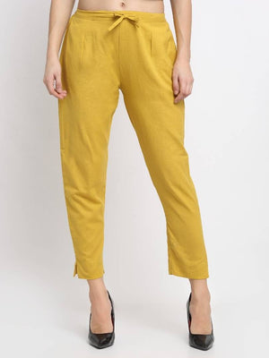 Stylish Cotton Yellow Trouser