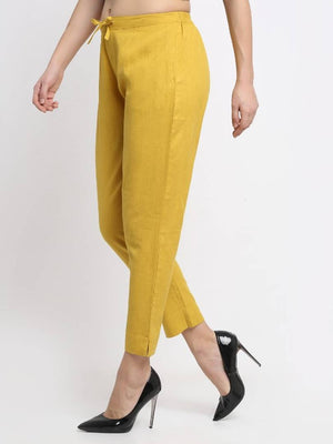 Stylish Cotton Yellow Trouser