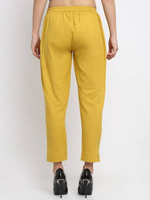 Stylish Cotton Yellow Trouser