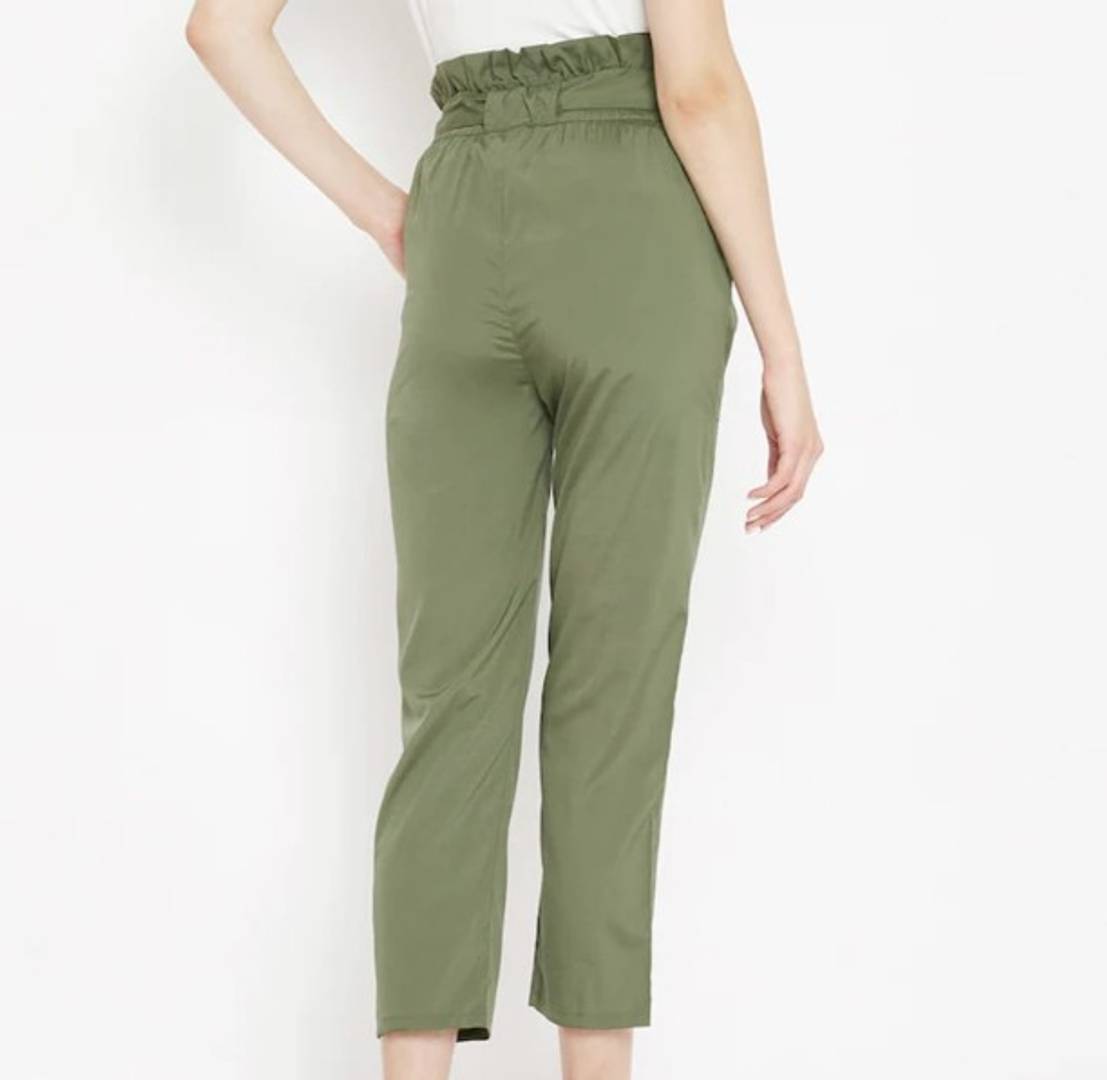 Stylish Poly Crepe Green Trouser