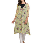 Women's Yellow Georgette Shrug/jacket With Inner