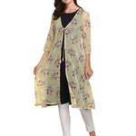 Women's Yellow Georgette Shrug/jacket With Inner