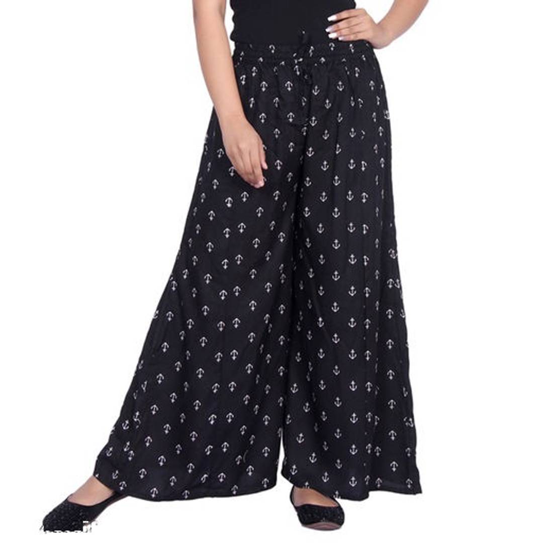 Ishvika Fashionable Modern Women Palazzos Black