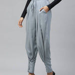 Women Grey Relaxed Regular Fit Solid Trousers