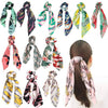 AZEFFIA Women Hair Ribbon Scrunchies Ties Satin Floral Scarf Chiffon Hair Bands Ponytail Holders Scrunchy Girls Elastic Bow Accessories (Multicolor) (PACK OF10 pc) Rubber Band Rubber Band