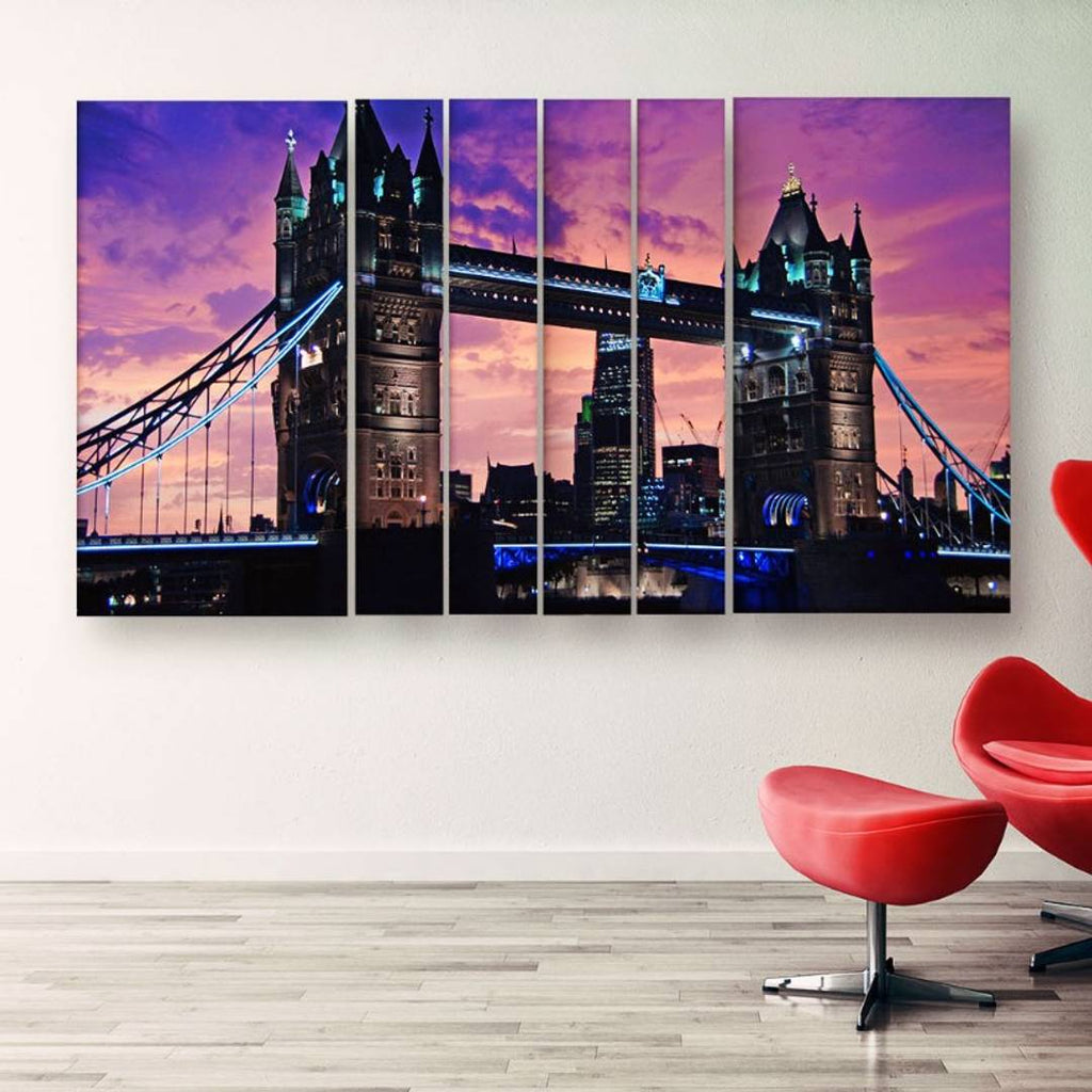 Designer  Beautiful Modern Art  Skyline Landscape New Concept Grill Frames Big Size Wall Painting for rooms, office, living room etc with Sugar Coated Sparkle Effect  60 x 36 inches, (152 x 91 cms)