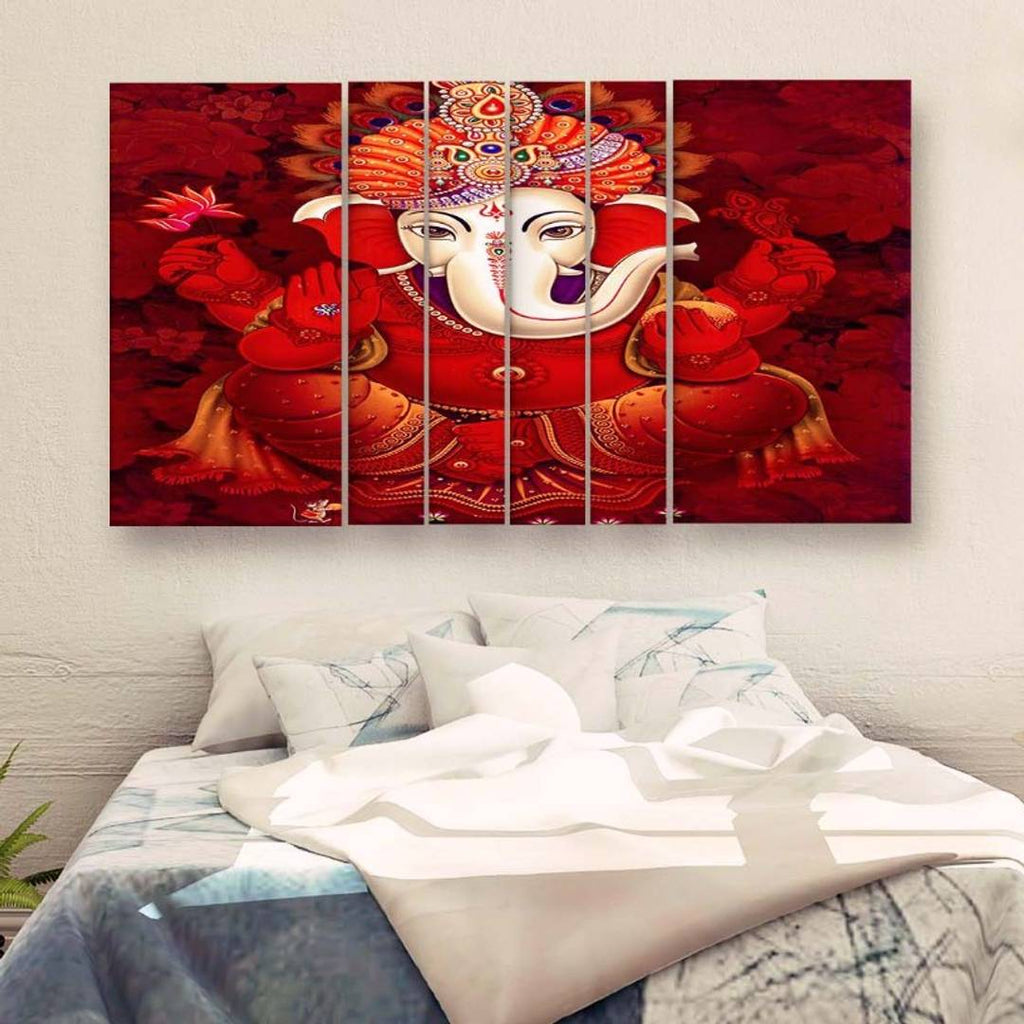 Designer  Ganesha  New Concept Grill Frames Big Size Wall Painting for rooms, office, living room etc with Sugar Coated Sparkle Effect  60 x 36 inches, (152 x 91 cms)
