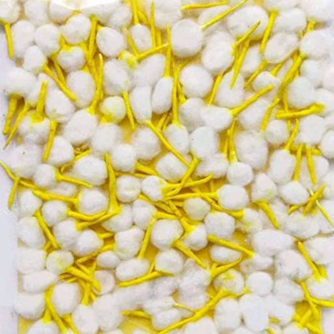 Round Cotton Wicks (Yellow) for Pooja Aarti (Pack of 1500 Pcs)
