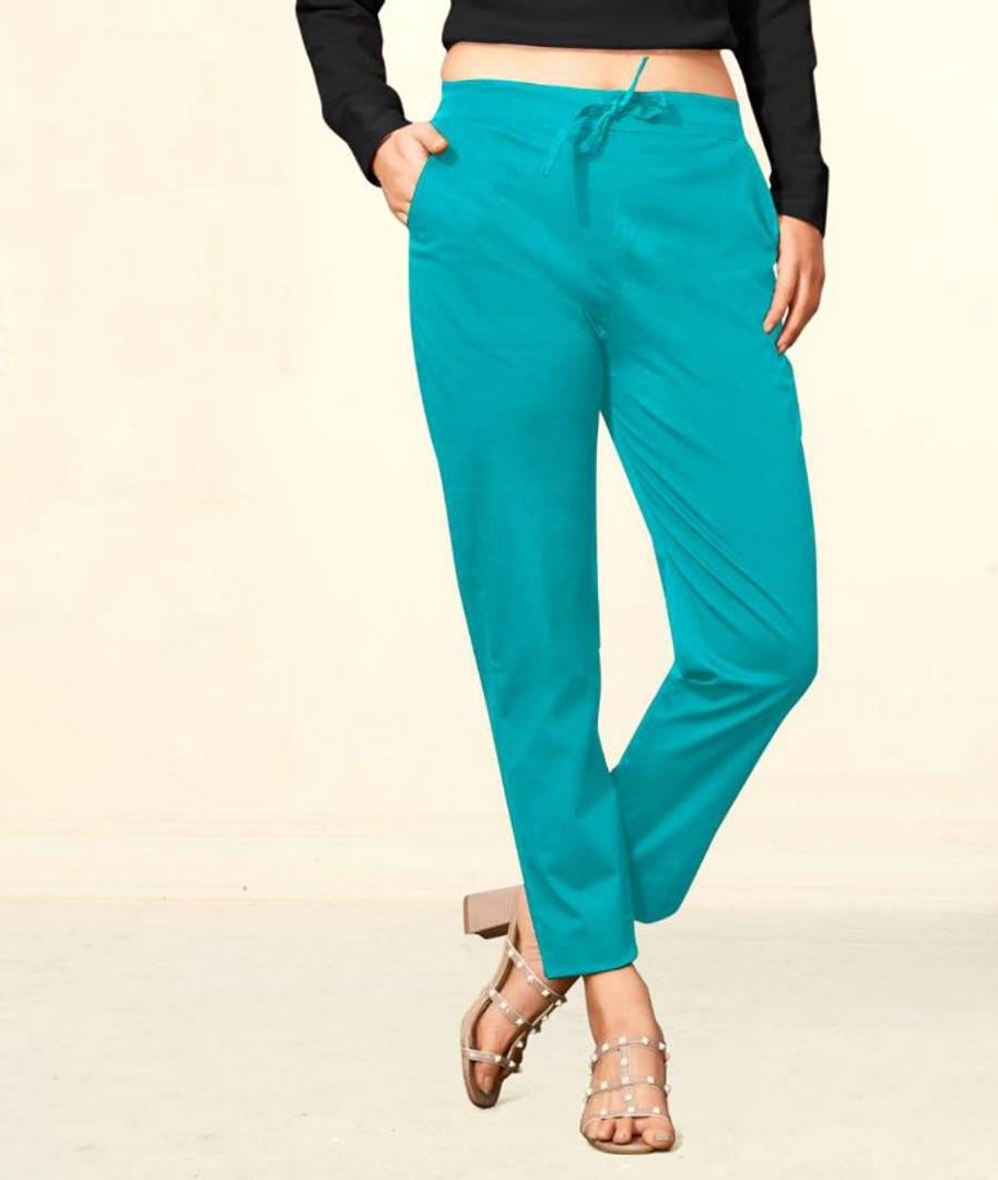 Beautiful Cotton Lycra Stretchable Mid-Rise Trouser