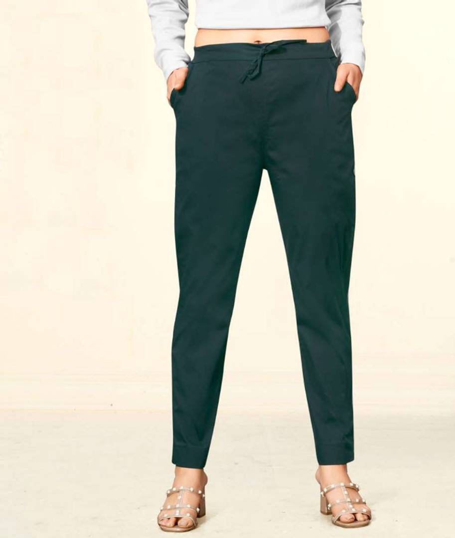 Beautiful Cotton Lycra Stretchable Mid-Rise Trouser