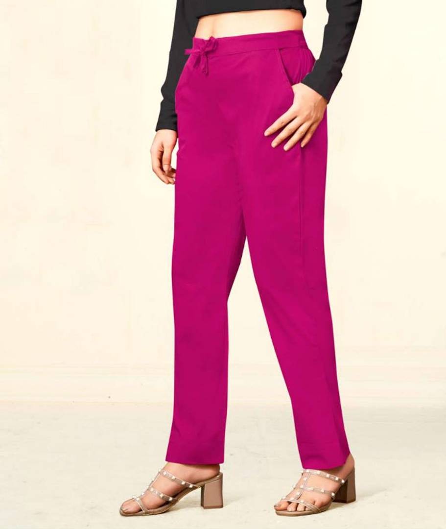 Beautiful Cotton Lycra Stretchable Mid-Rise Trouser