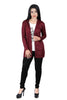 Stylish Polyester Maroon Solid Long Sleeves Straight Shrug For Women