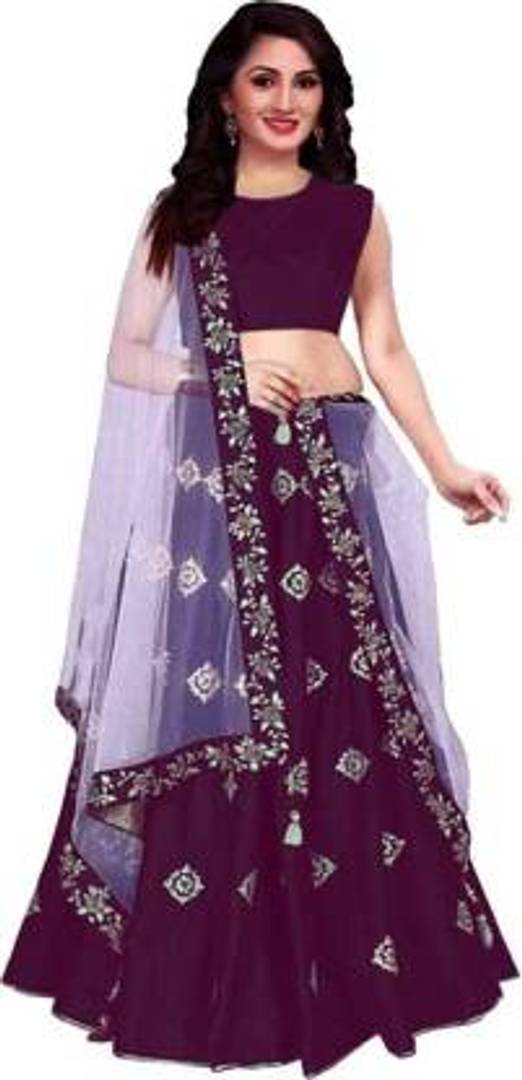 Latest Attractive Silk Embroidered Semi Stitched Lehenga Choli