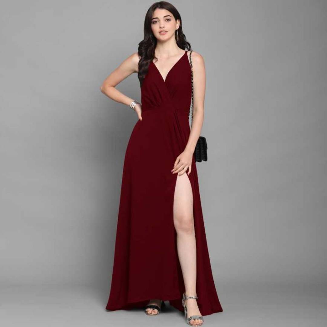 Trendy Attractive Crepe Maxi Dress for Women