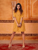 Stunning Yellow Cotton Checked Knee Length Dress For Women
