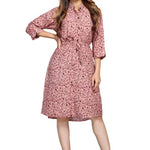 Fabulous Peach Crepe Printed Knee Length Dress For Women