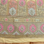 Yellow Embroidery And Sequence Work Net And Crepe  Lehenga Choli With Unstitched Blouse