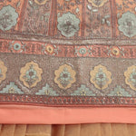 Peach Embroidery And Sequence Work Net And Crepe  Lehenga Choli With Unstitched Blouse