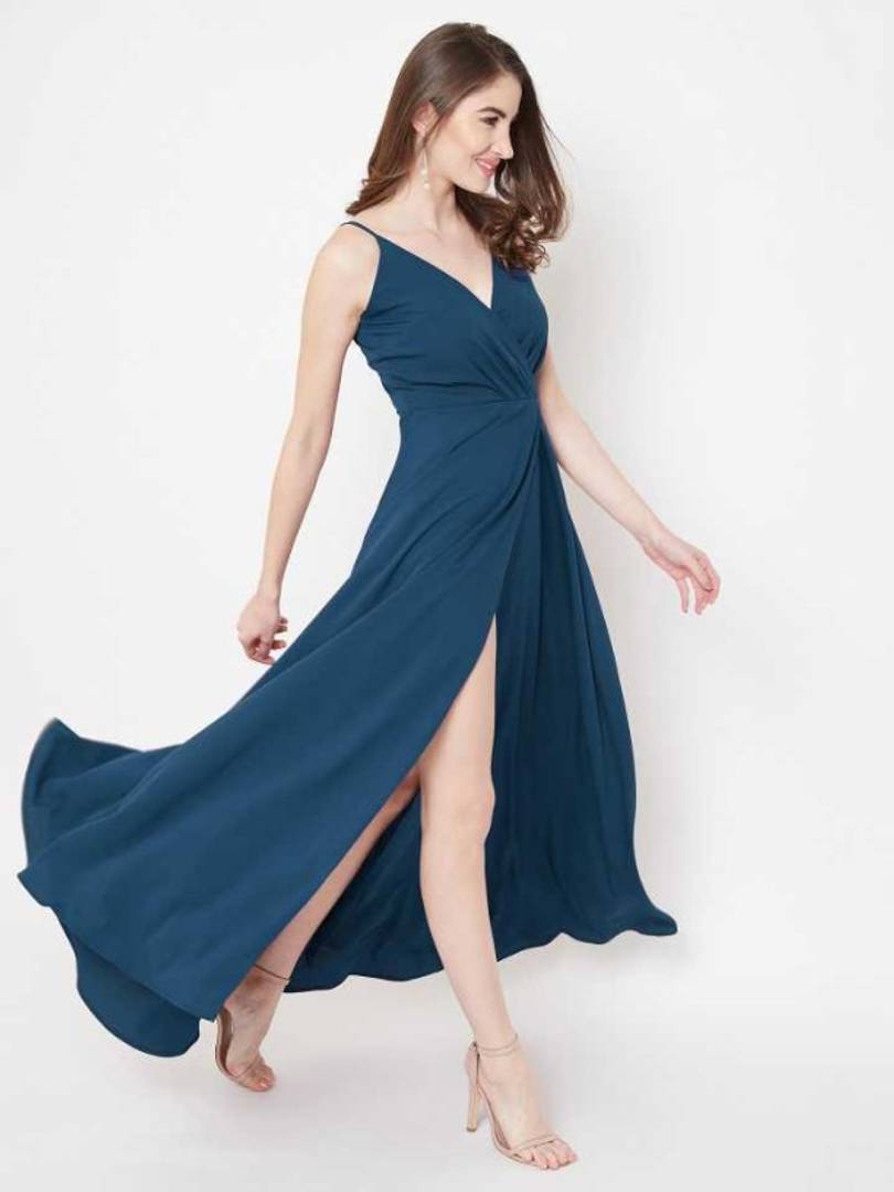 Powder Blue Flowy Gown | Gowns, Flowy gown, Ladies gown